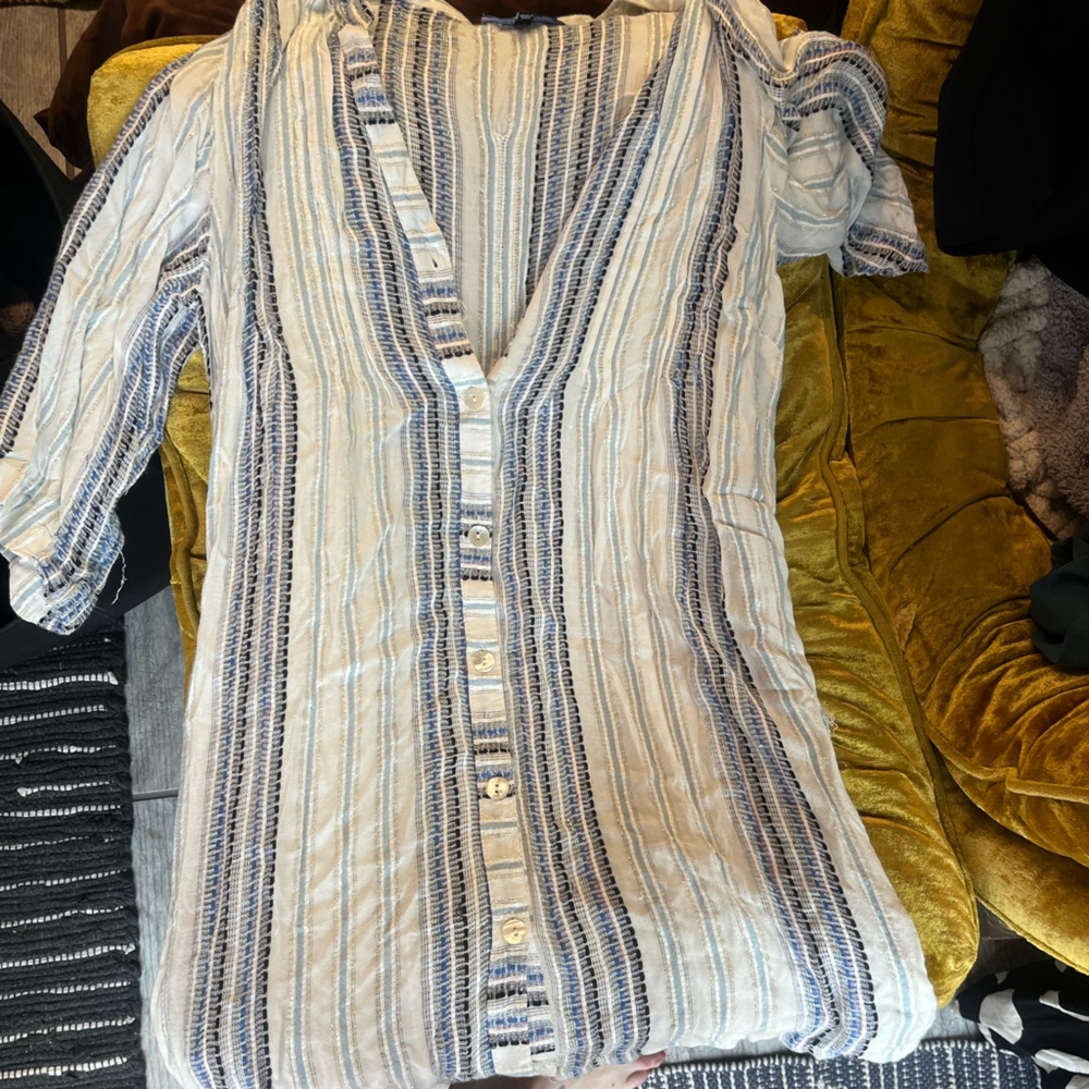 Striped Button-Down Dress